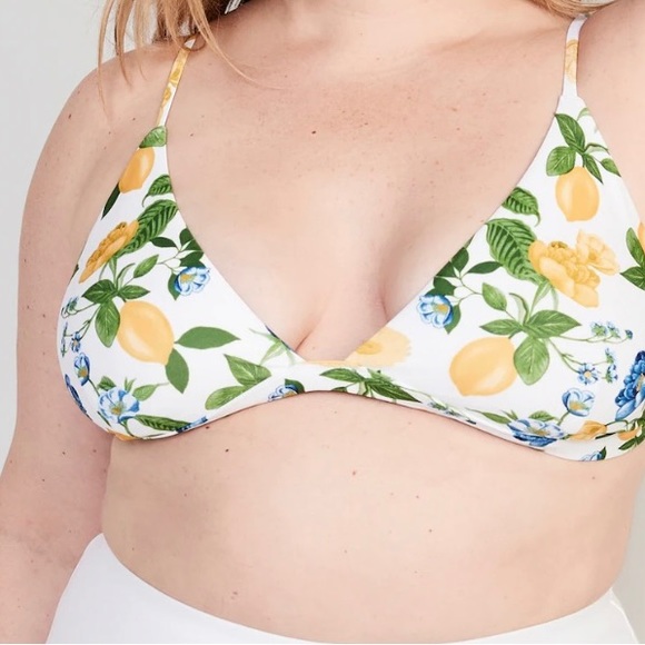 NWT lemon print bra bikini (top size M, bottoms size L) - Picture 2 of 9
